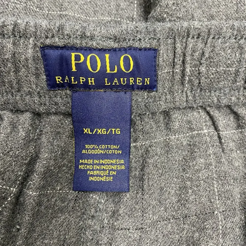 Polo Ralph Lauren Pajama Pants Mens XL Gray Windowpane Plaid Comfort Lounge
